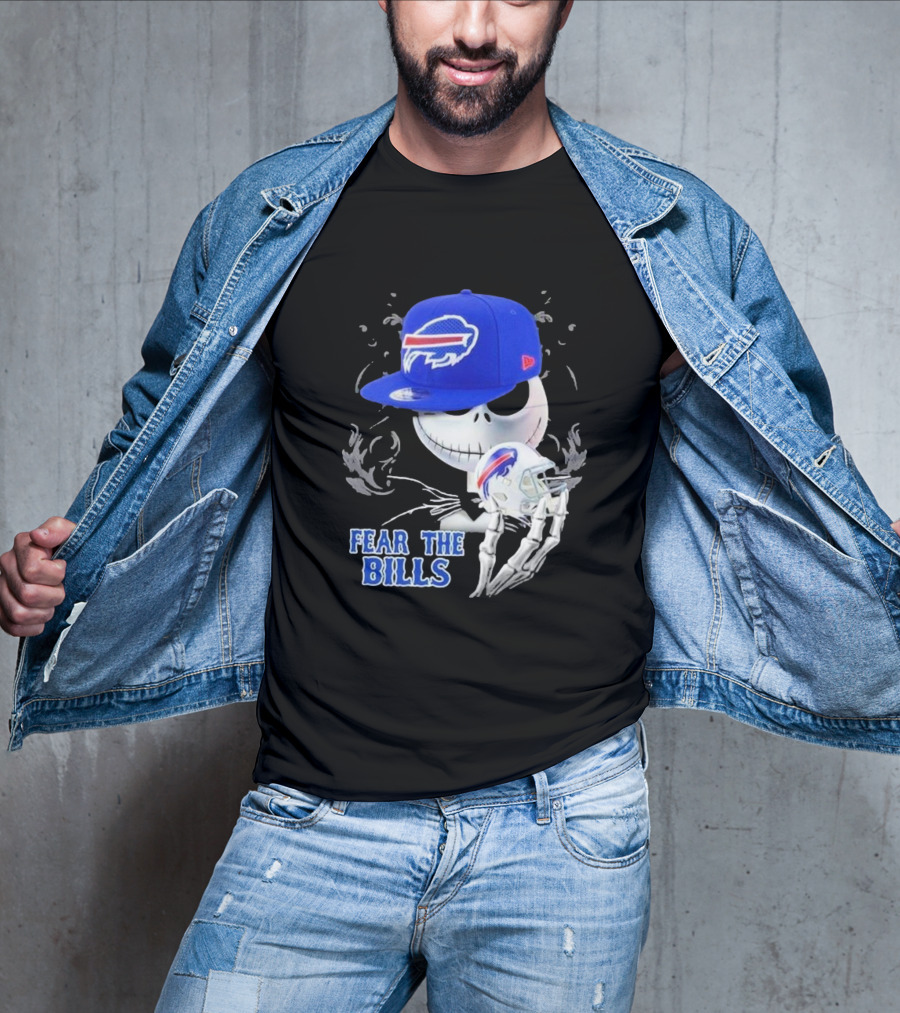 Buffalo Bills Jack Skellington Fear The Bills Halloween NFL Crossover T-Shirt