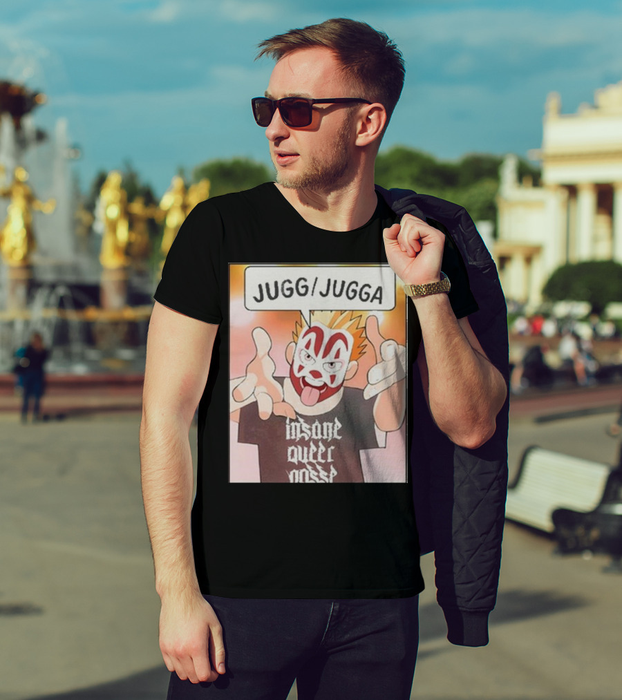 Jugg Jugga Insane Queer Posse Cartoon Character Clown Face T-Shirt