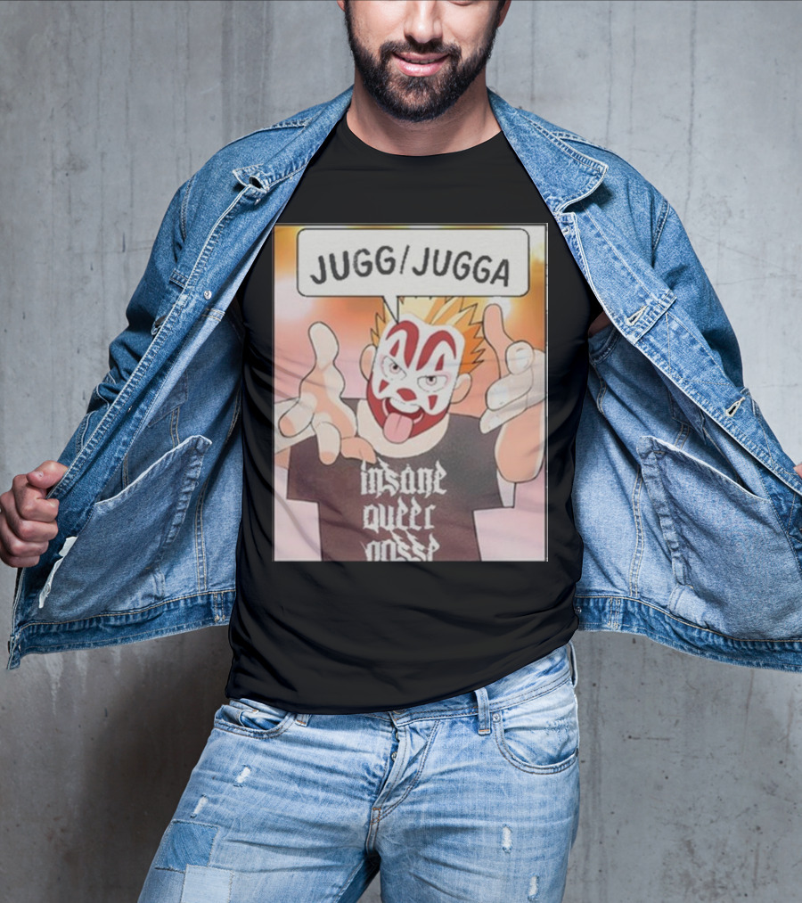 Jugg Jugga Insane Queer Posse Cartoon Character Clown Face T-Shirt