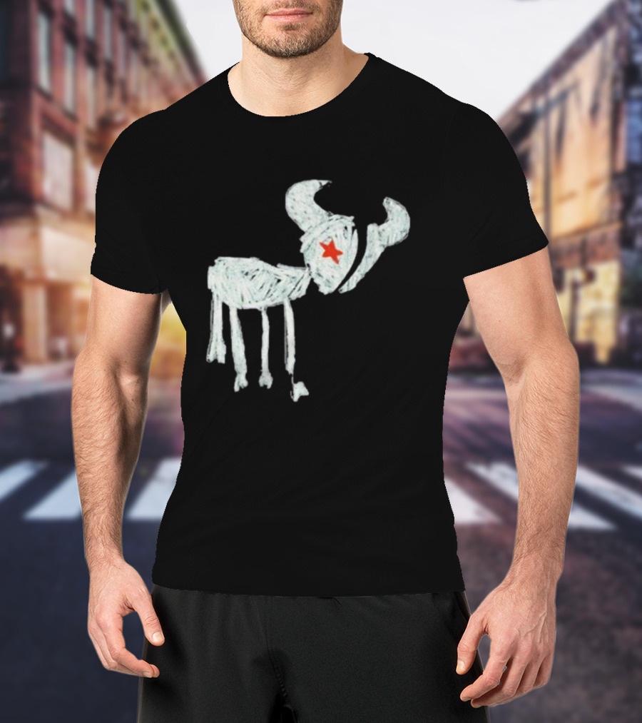 Wearetexans For All The Texans Bull Icon With Red Star T-Shirt