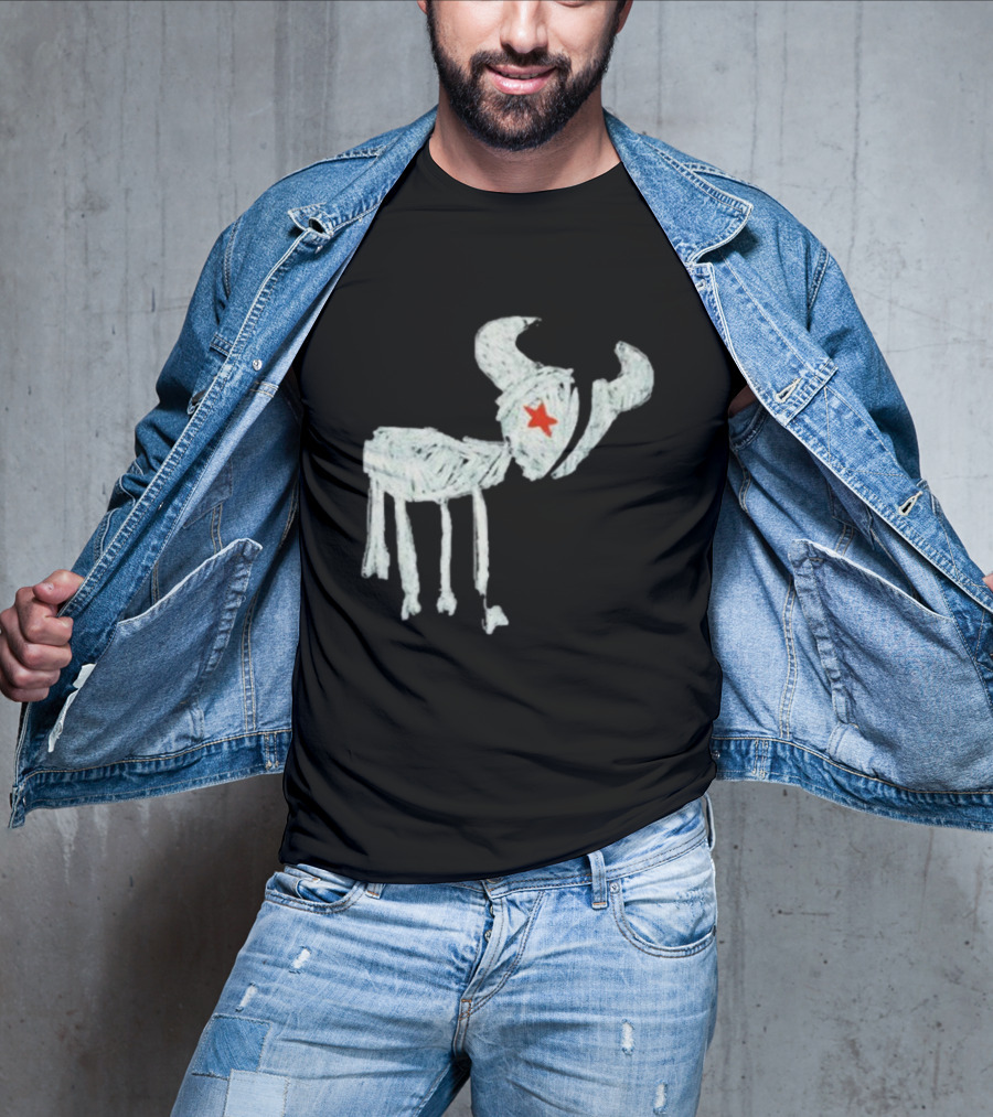 Wearetexans For All The Texans Bull Icon With Red Star T-Shirt