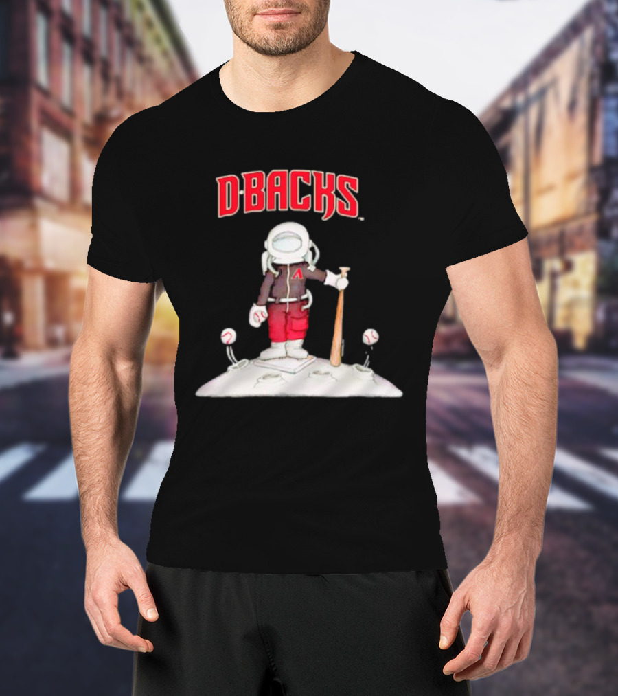 Dbacks Astronaut Mascot With Baseball Bat On Moon T-Shirt