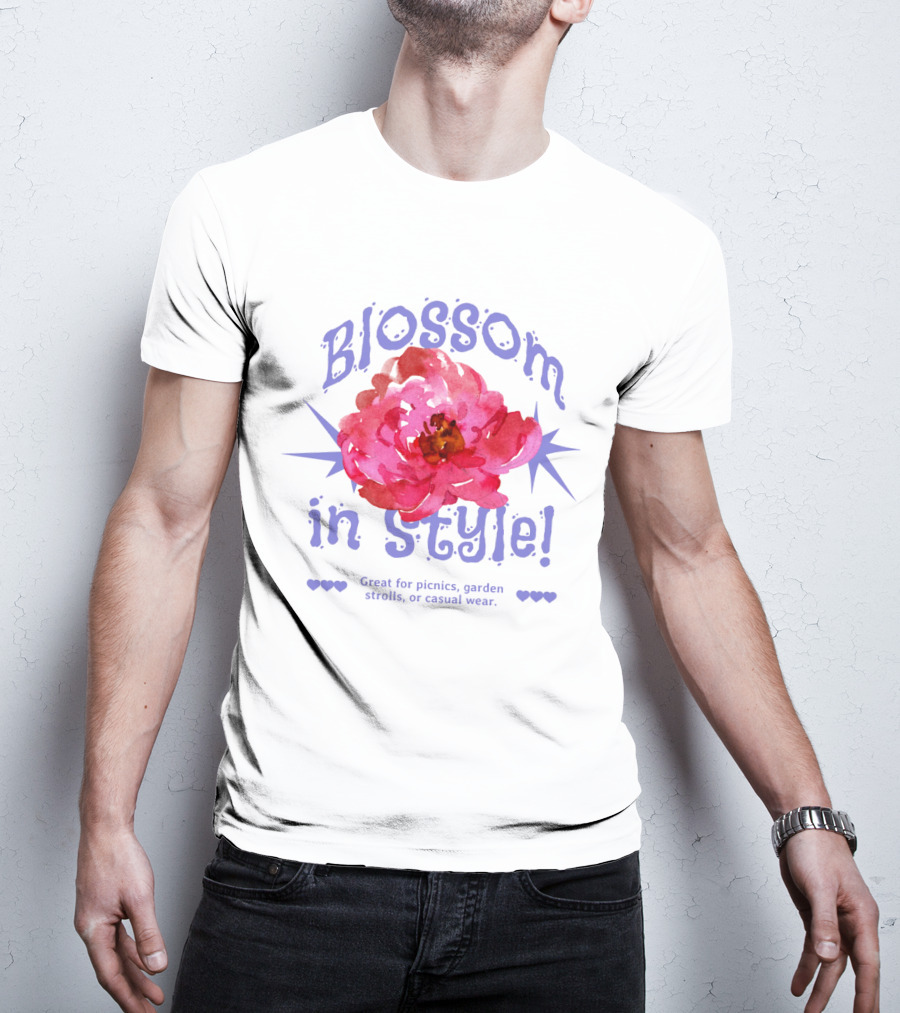 Blossom In Style Great For Picnics Garden Strolls Or Casual Wear T-Shirt
