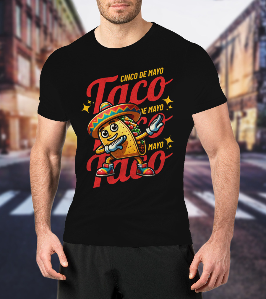 Cinco De Mayo Taco Fest With Sombrero And Stars T-Shirt