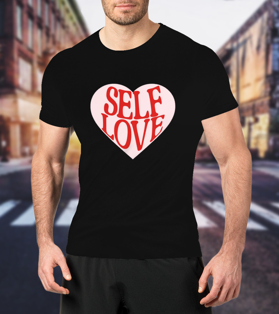 SELF LOVE Heart Retro Bold Typography T-Shirt