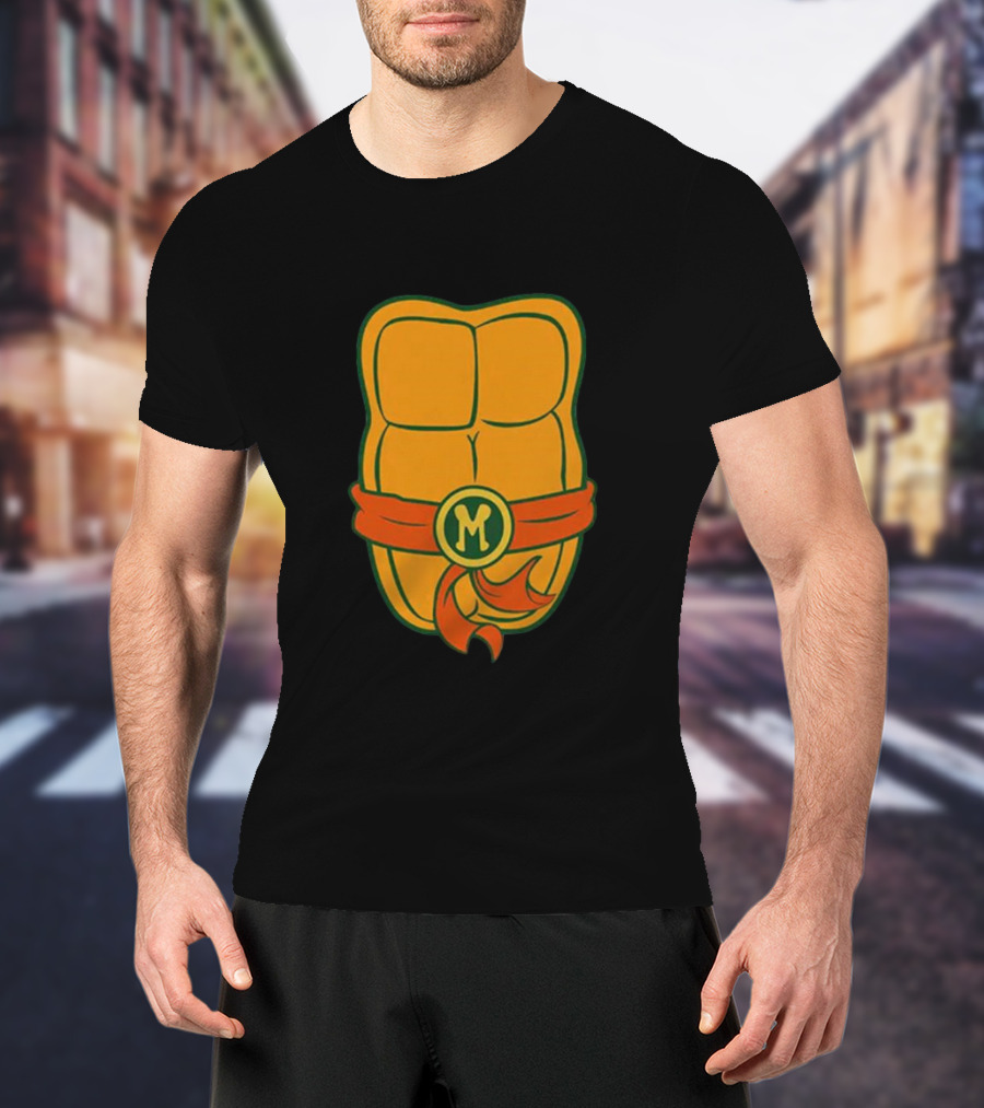 Michaelangelo Chest Teenage Mutant Ninja Turtle Belt Emblem T-Shirt