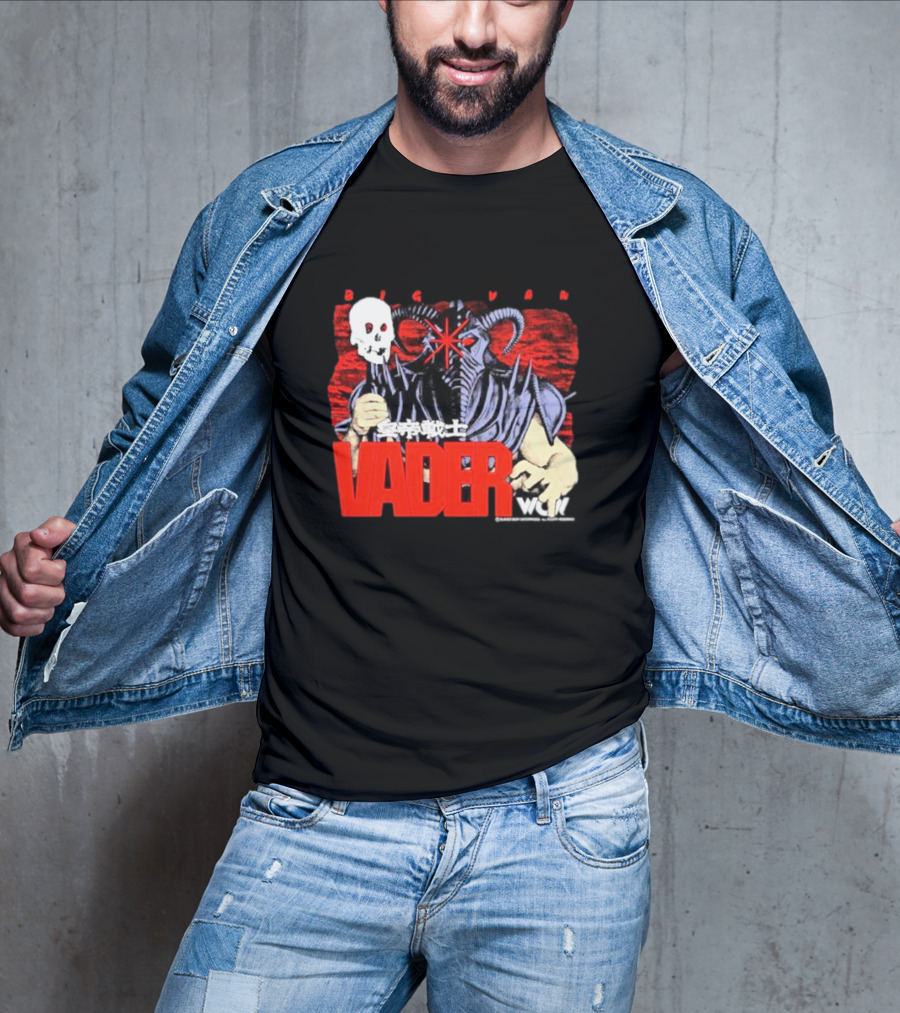 Big Van Vader WCW Skull Mask Japanese Text T-Shirt