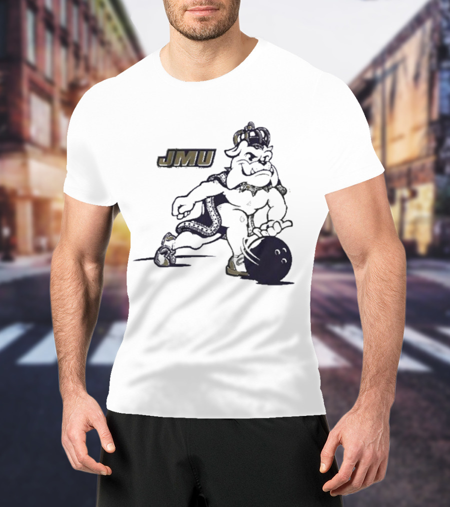 JMU Dukes Football Bowling Mascot T-Shirt