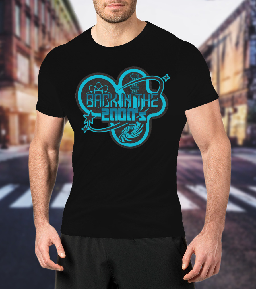 Back In The 2000's Retro DNA Atom Stars Swirl Science T-Shirt