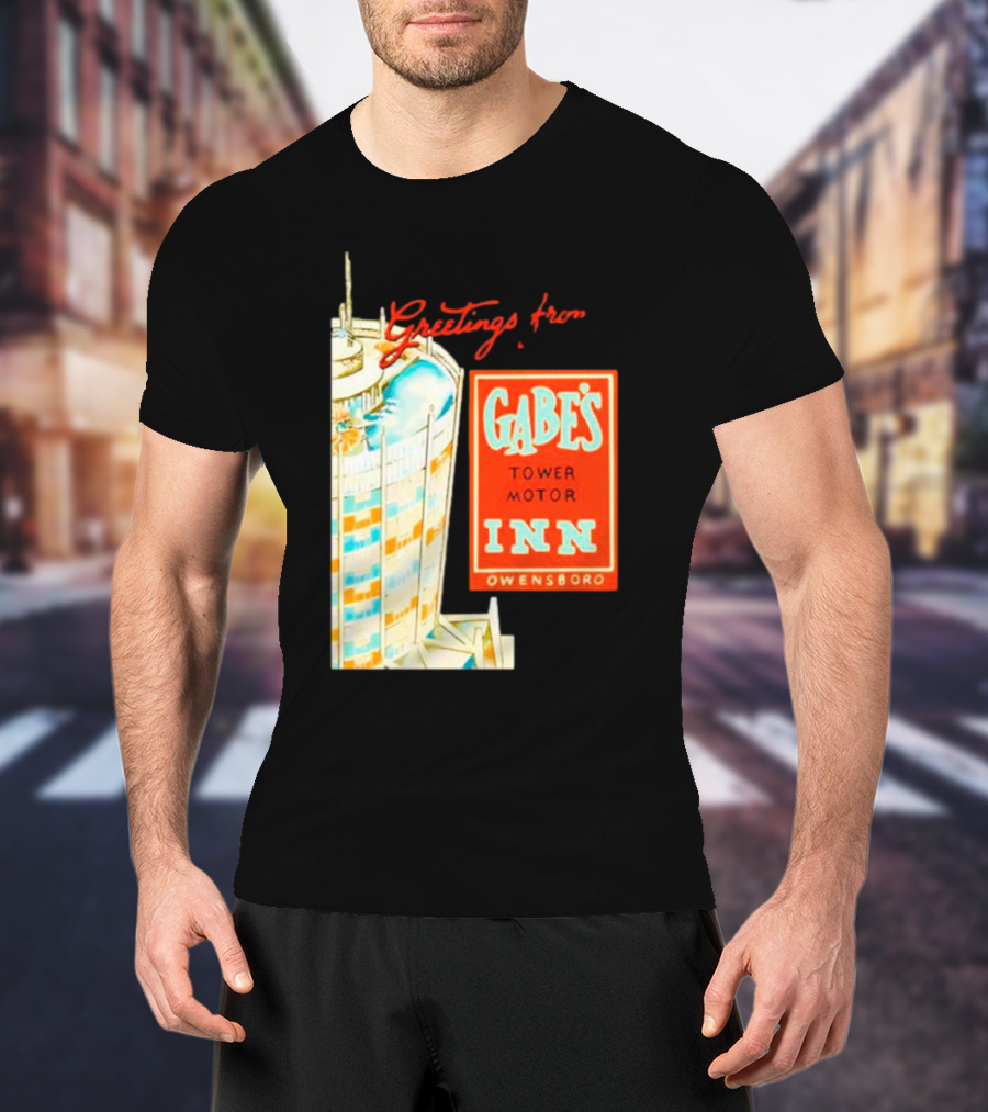 Greetings From Gabe's Tower Motor Inn Owensboro Retro Travel Souvenir T-Shirt