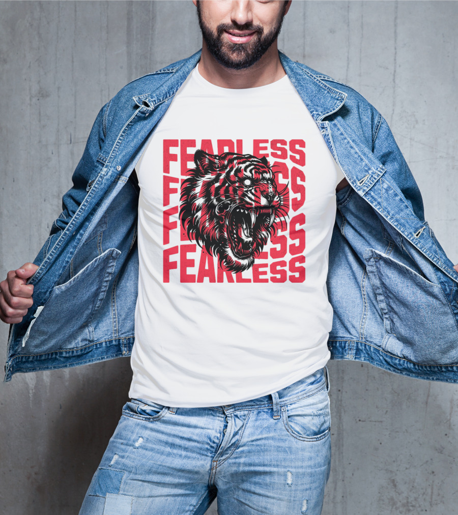 FEARLESS Fearless Tiger Roaring Face T-Shirt