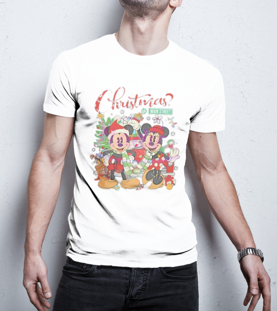 Disney Mickey And Minnie Christmas On Main Street Holiday Magic T-Shirt