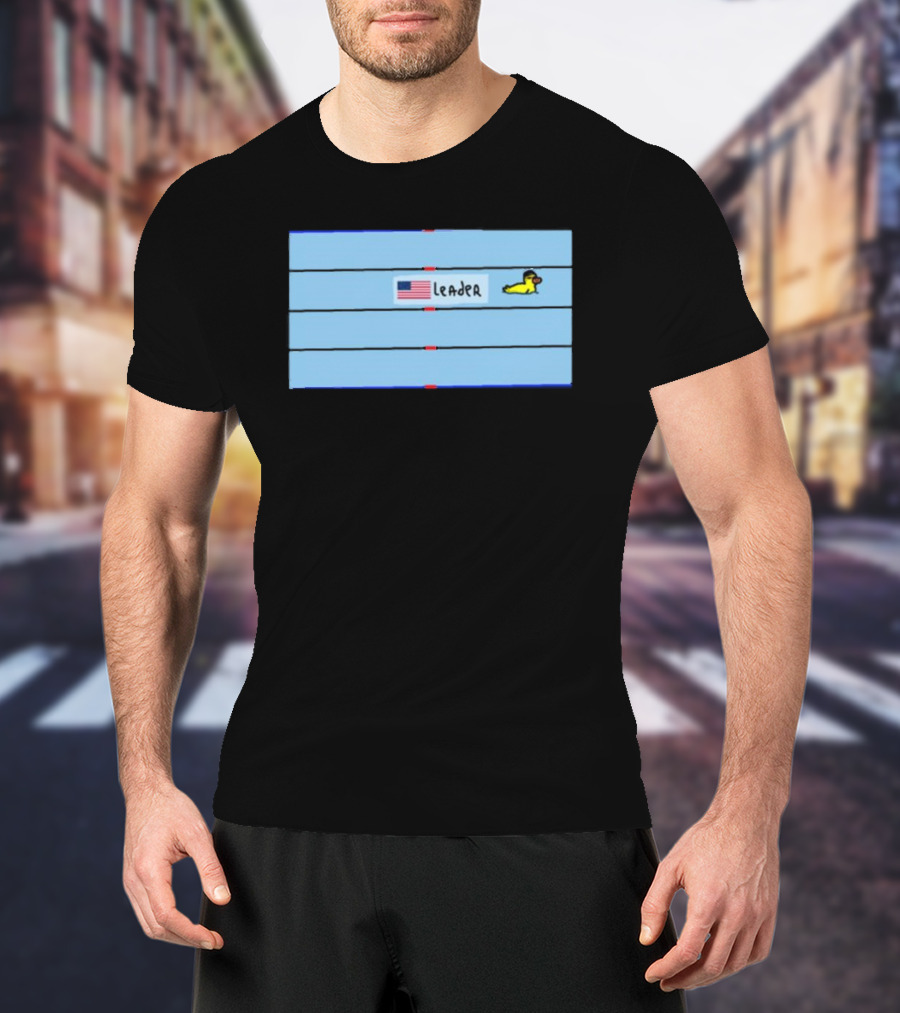 Katie Ledecky Leader Swimming Pool USA Flag Duck T-Shirt