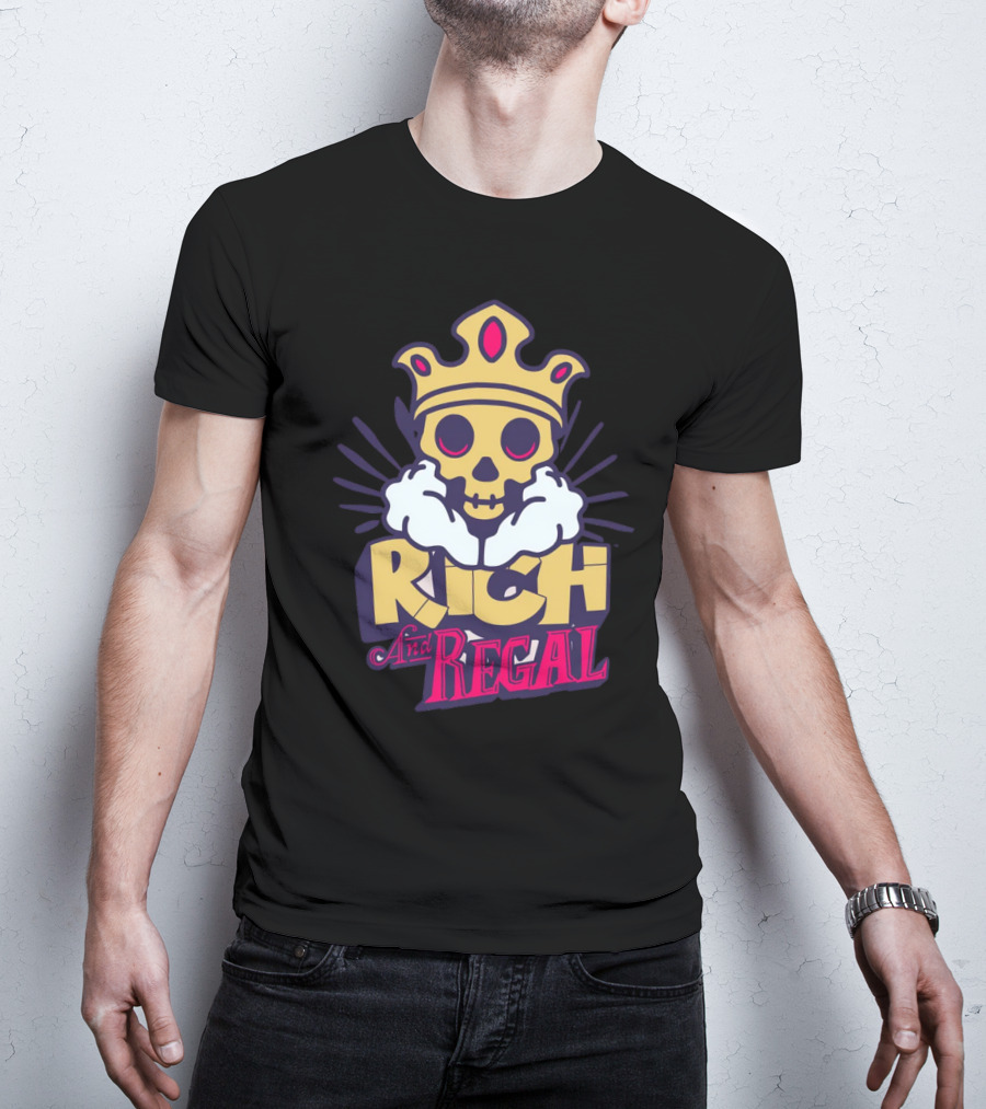 Rich And Regal Skull With Crown Icon T-Shirt