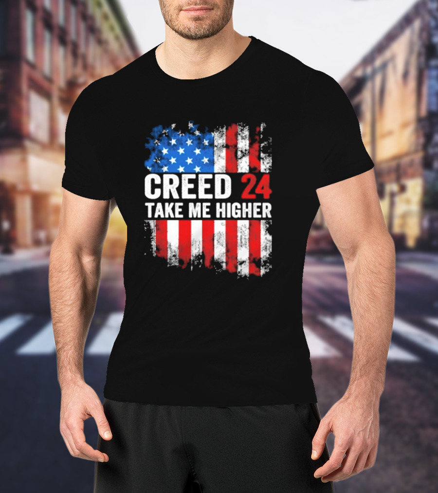 Creed 24 Take Me Higher American Flag T-Shirt