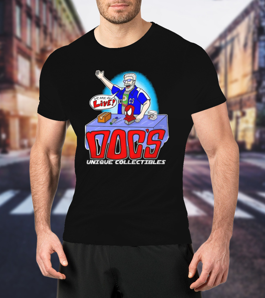 Doc's Unique Collectibles We Are Now Live CS Comic Show Enthusiast T-Shirt
