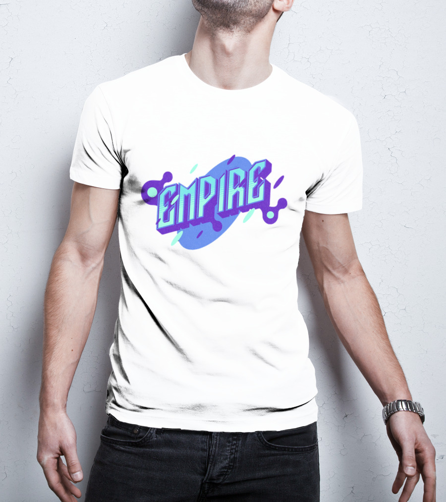 Empire Bold Neon Blue Purple T-Shirt