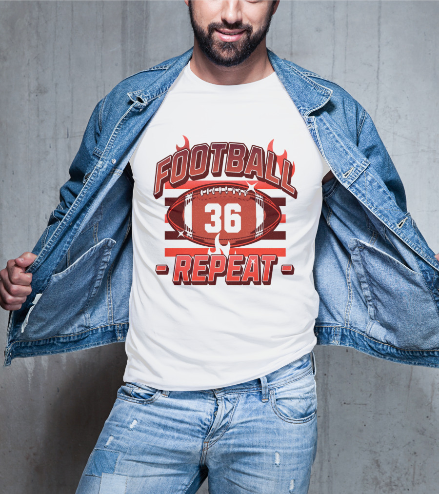 Football Repeat 36 Burn Flames T-Shirt