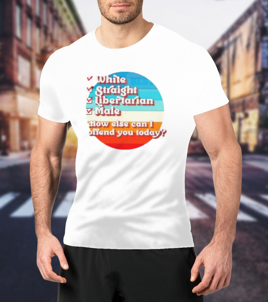 White Straight Libertarian Male How Else Can I Offend You Today T-Shirt
