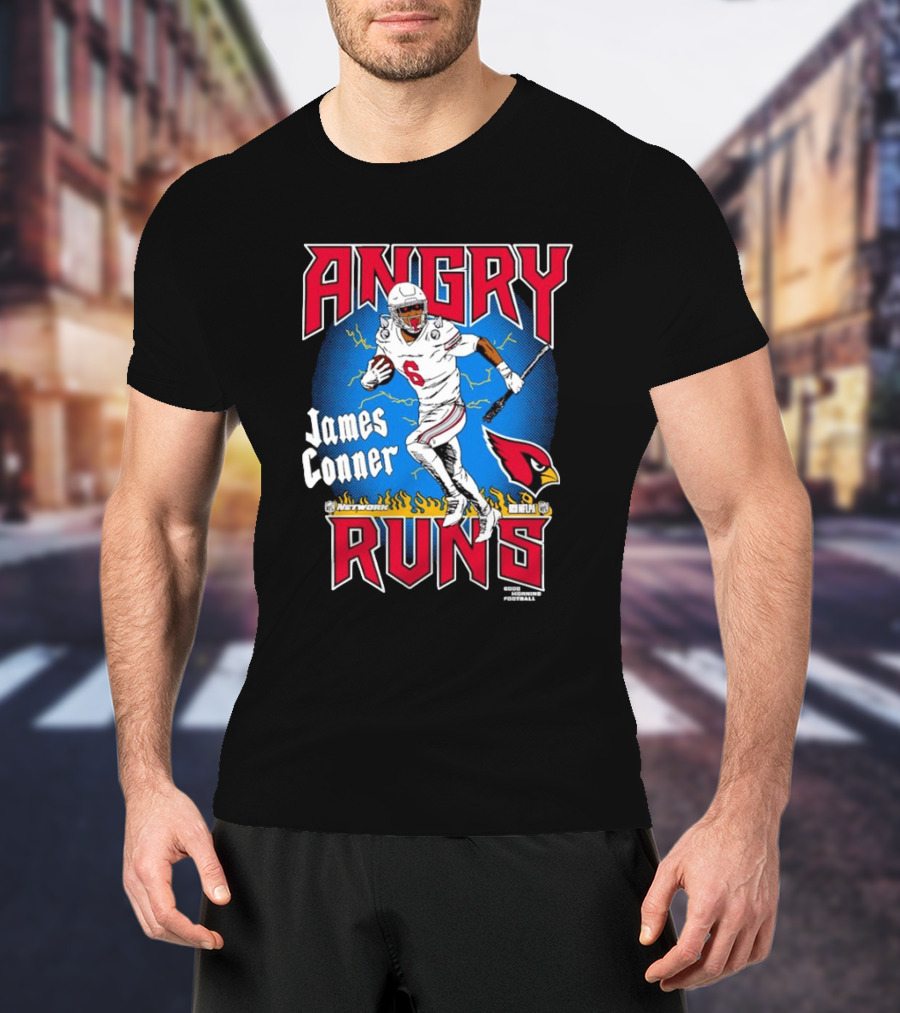 James Conner Angry Runs Arizona Cardinals NFLPA Good Morning Football T-Shirt