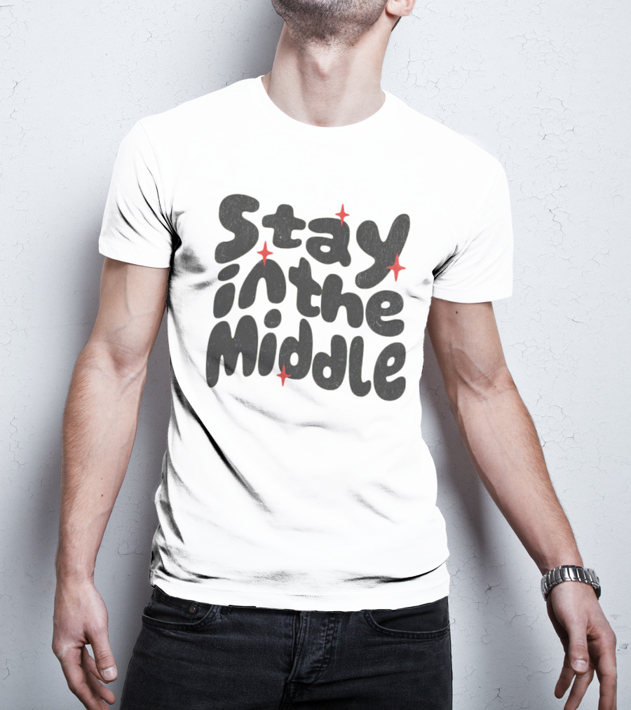 Stay In The Middle With Red Spark Accents T-Shirt
