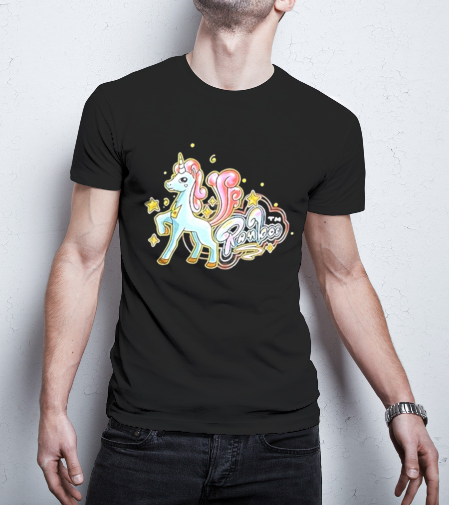 Ranboo TM Unicorn With Stars And Pink Mane T-Shirt