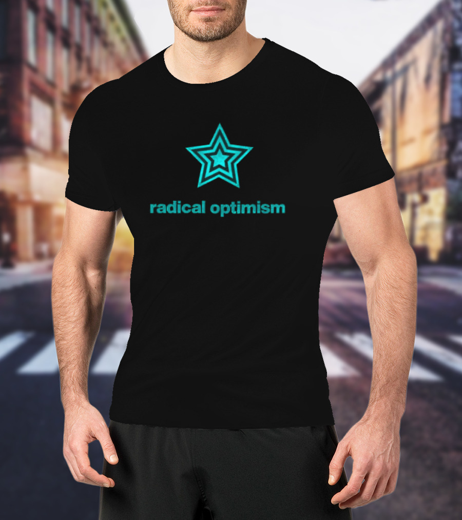 Radical Optimism Star Symbol In Blue And Black T-Shirt