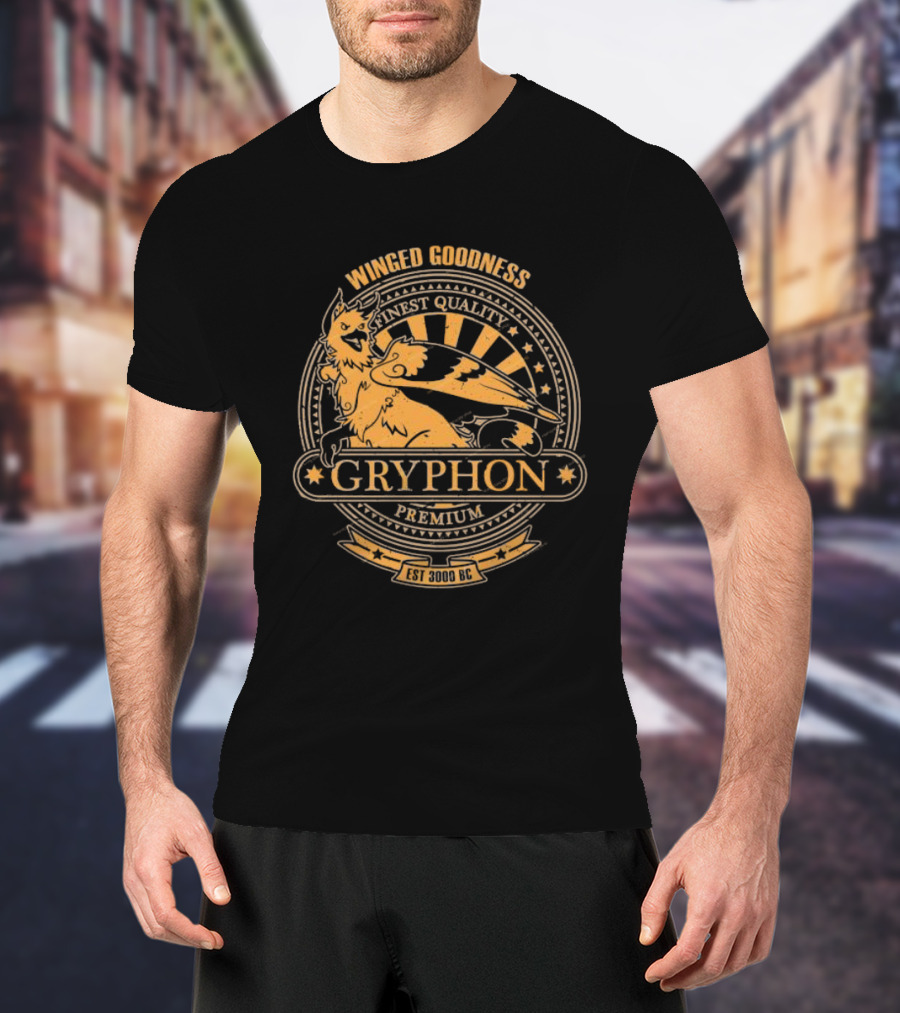 Winged Goodness Gryphon Premium Finest Quality Est 3000 BC T-Shirt