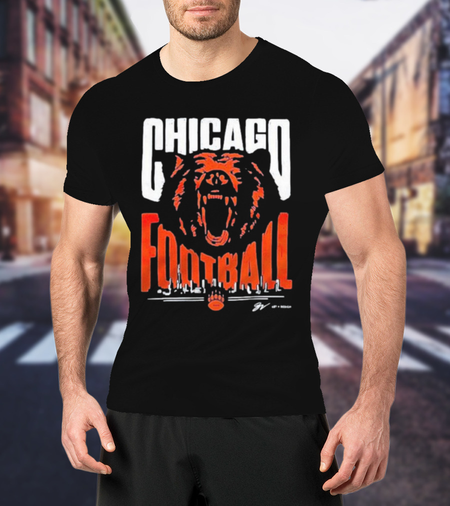 Chicago Football Bear Roar T-Shirt