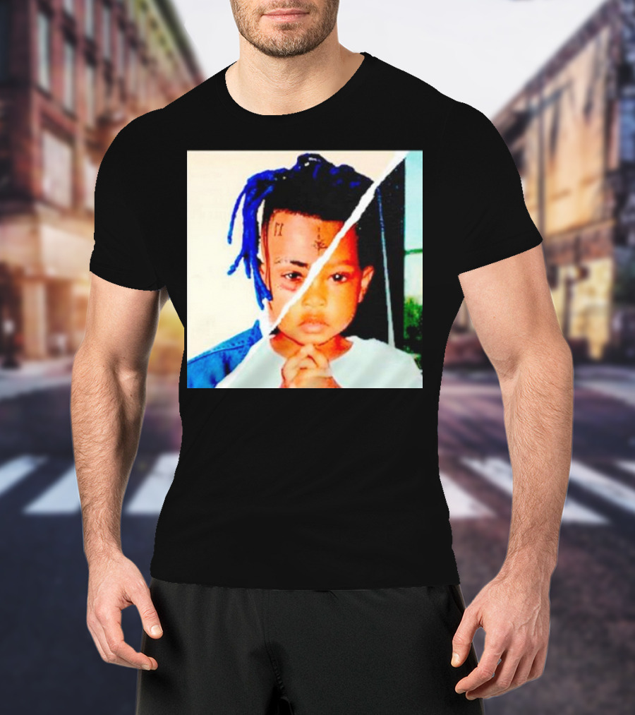 XXXTentacion Rapper Childhood And Adult Portrait Fusion T-Shirt