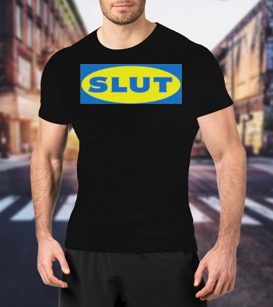 SLUT Parody Of Swedish Iconic Branding T-Shirt