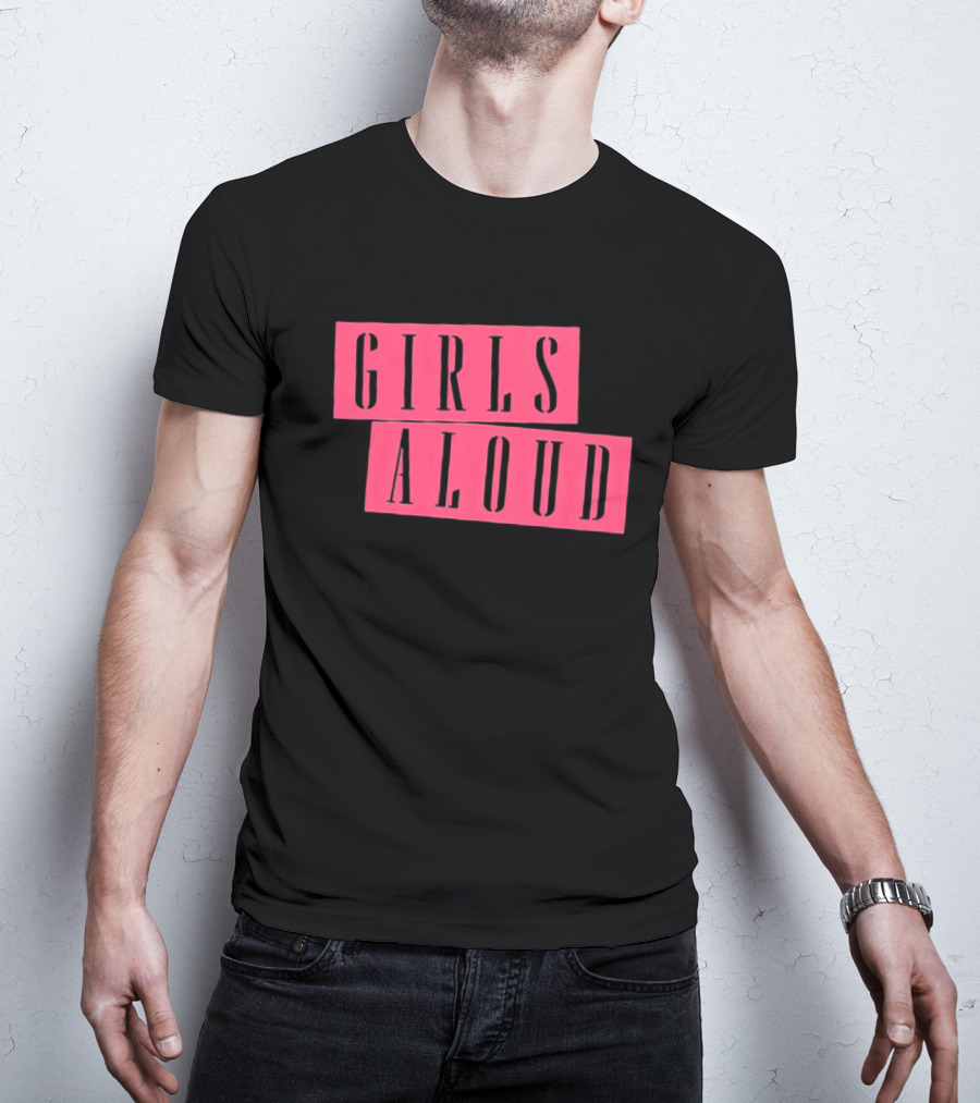 Girls Aloud Retro Stencil Block Text T-Shirt