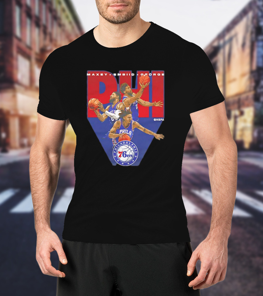 Maxey Embiid George PHI Philadelphia 76ers NBA Players T-Shirt