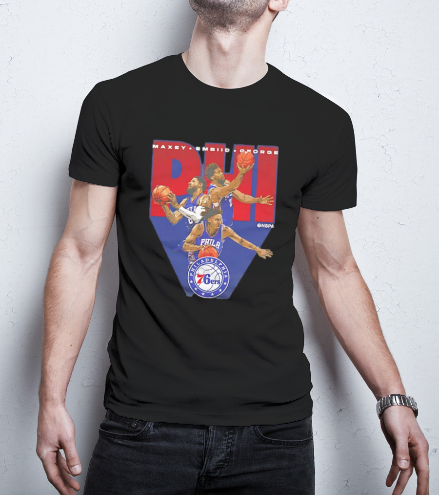 Maxey Embiid George PHI Philadelphia 76ers NBA Players T-Shirt