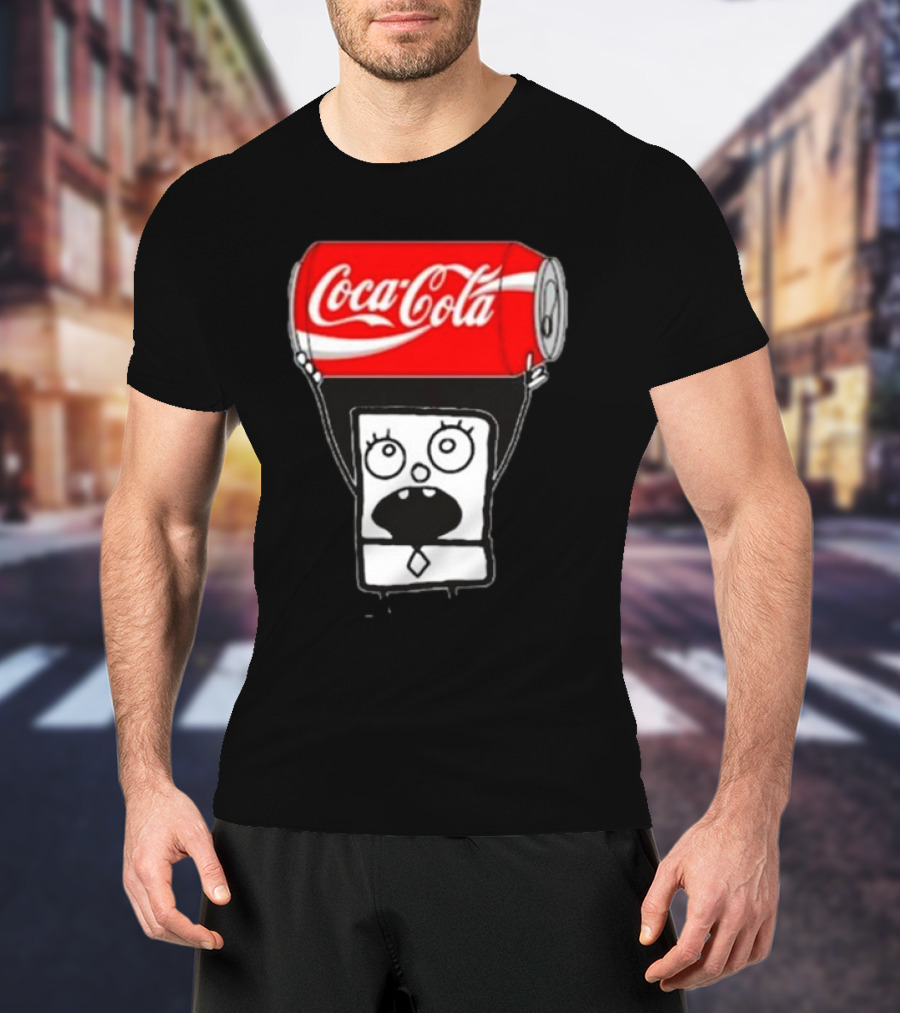 Doodlebob Holding Coca Cola Can T-Shirt