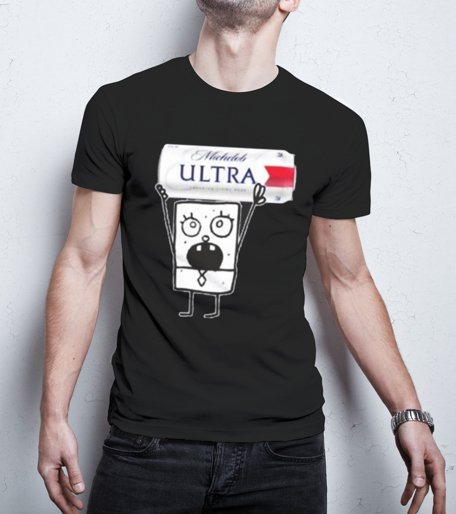 Doodlebob Michelob Ultra Holding Beer Can T-Shirt