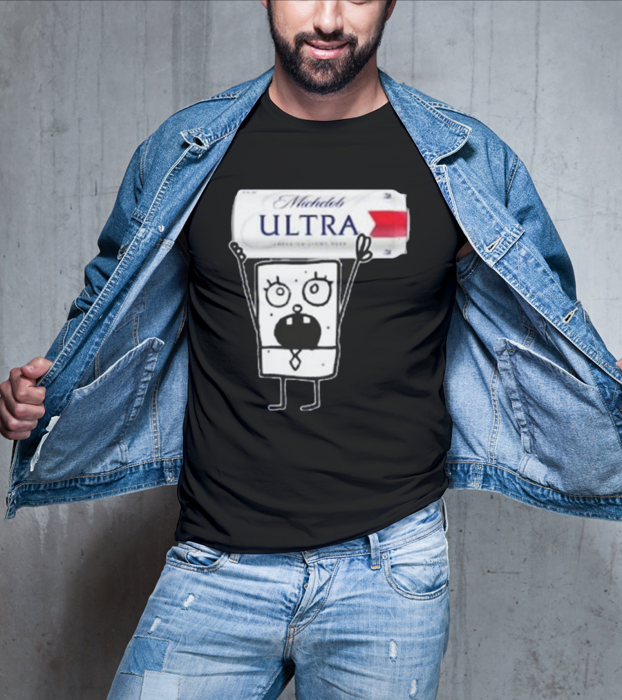Doodlebob Michelob Ultra Holding Beer Can T-Shirt