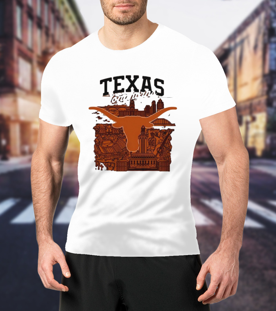 Texas Longhorns Burnt Orange City Skyline T-Shirt