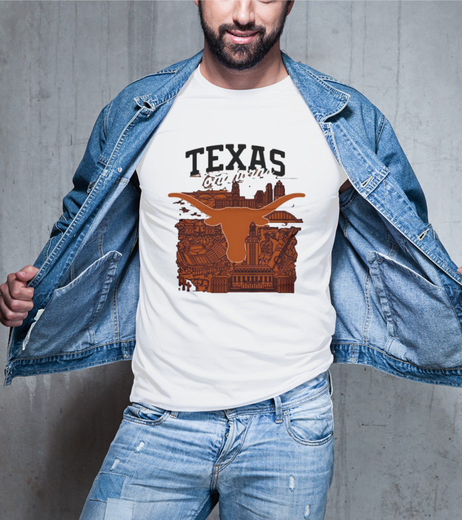 Texas Longhorns Burnt Orange City Skyline T-Shirt