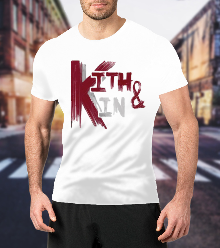 Kith And Kin Bold Red And Gray Text T-Shirt
