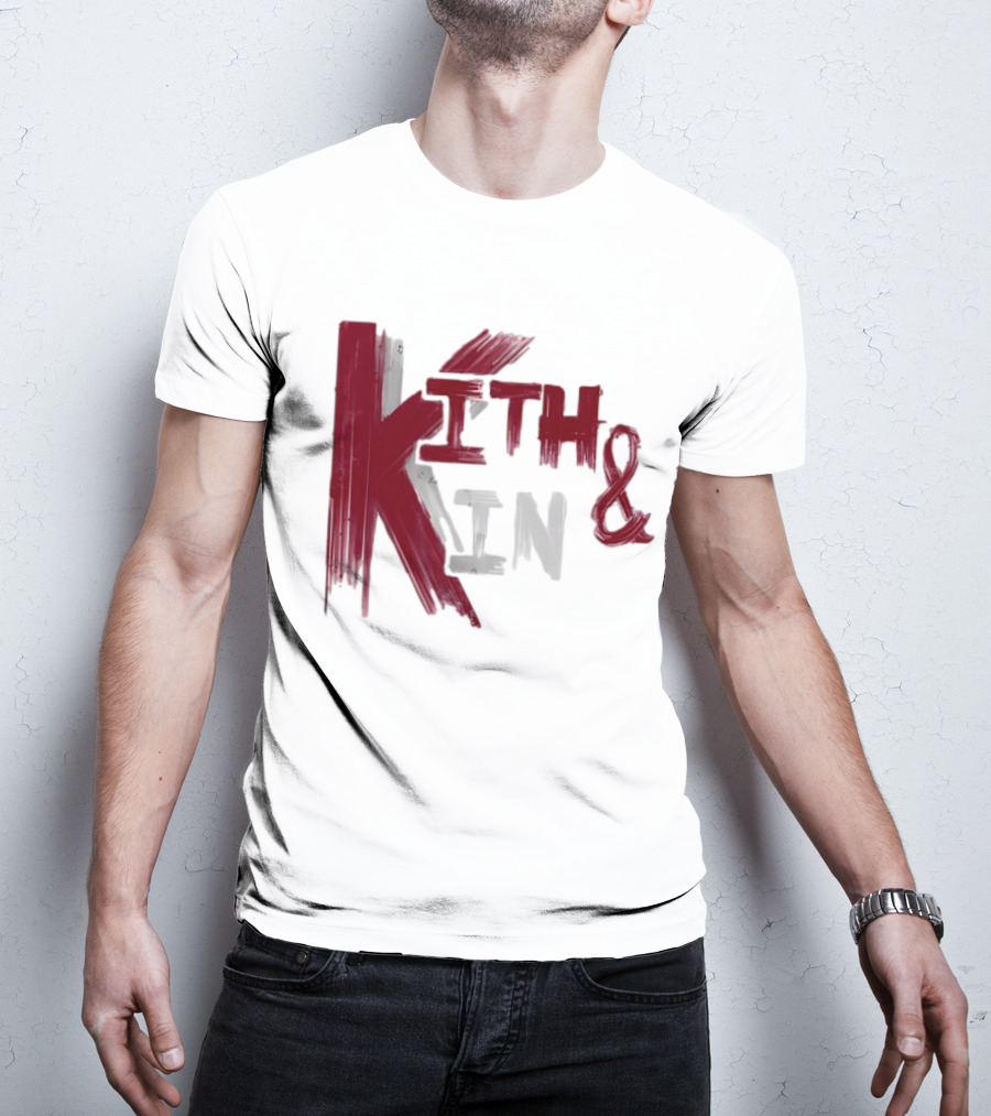 Kith And Kin Bold Red And Gray Text T-Shirt