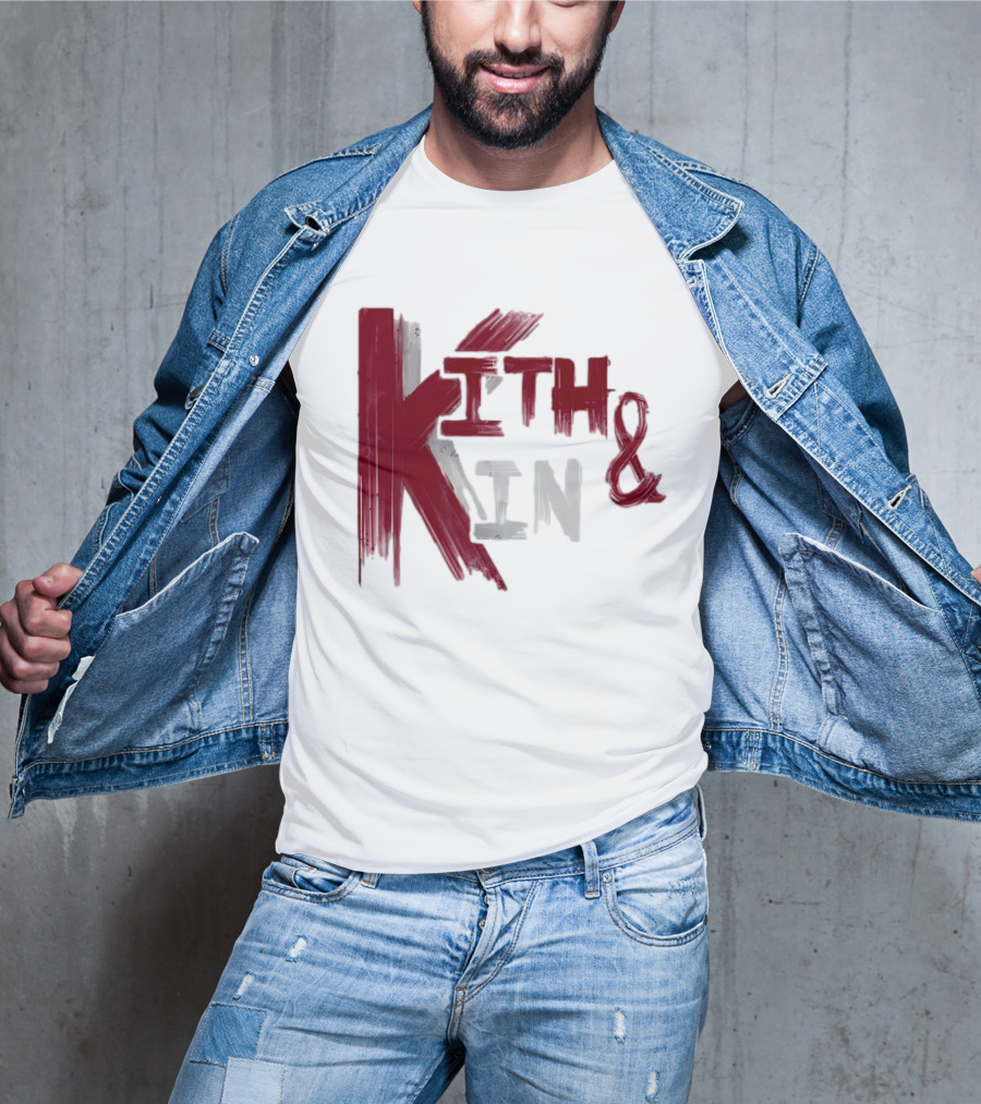 Kith And Kin Bold Red And Gray Text T-Shirt