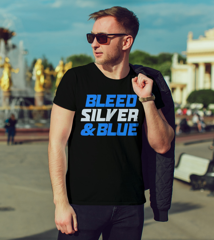 Detroit Lions Bleed Silver And Blue T-Shirt