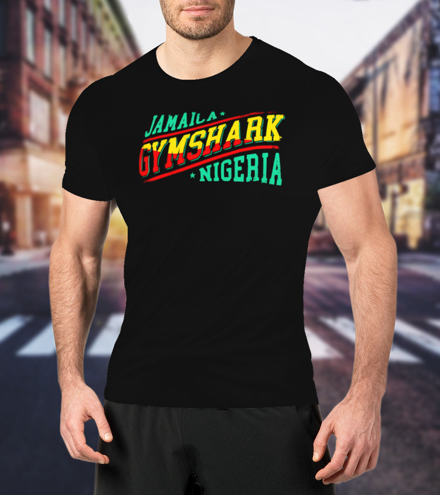 Jamaica Gymshark Nigeria Retro Styled Text T-Shirt