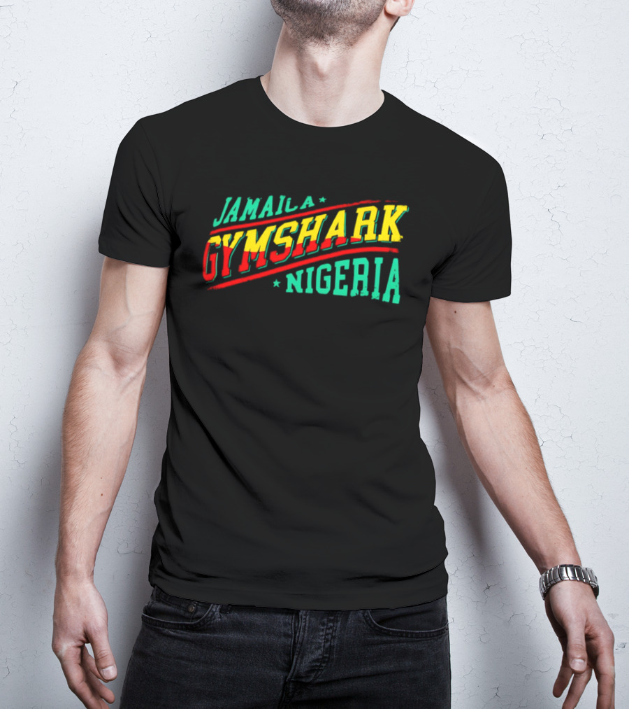 Jamaica Gymshark Nigeria Retro Styled Text T-Shirt