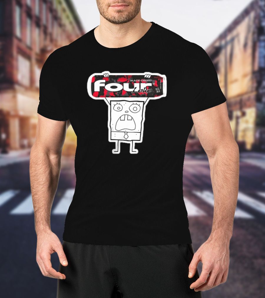 Doodlebob Holding Four Loko Black Cherry Can T-Shirt