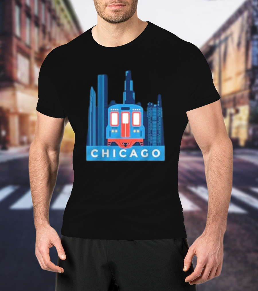 Chicago Skyline El Train T-Shirt