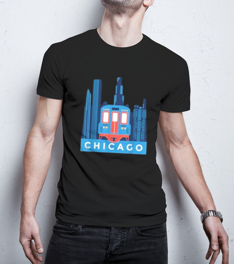 Chicago Skyline El Train T-Shirt