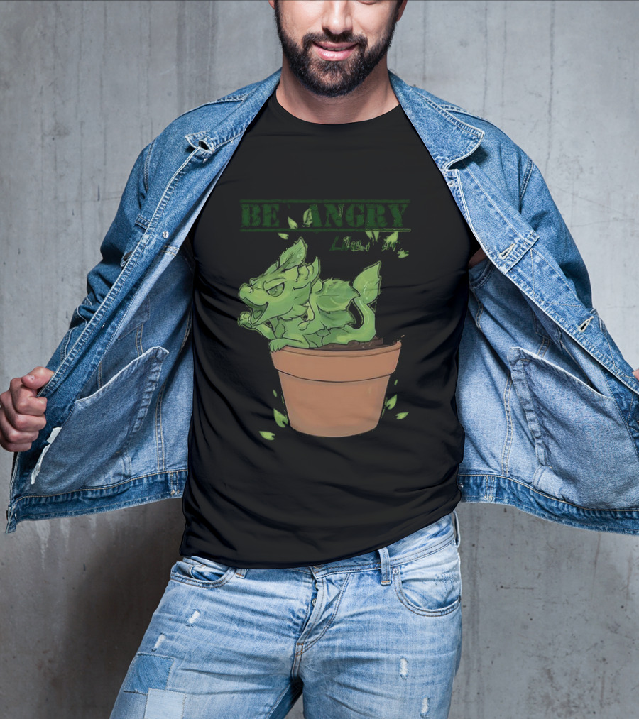 Mint Dragon Be Angry Like Minty In Pot With Leaves T-Shirt