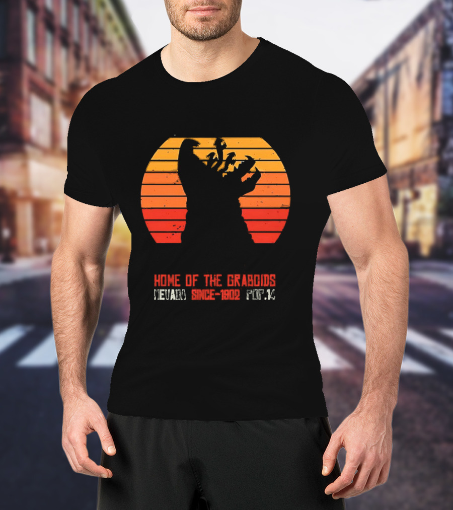 Perfection Nevada Home Of The Graboids Since 1902 Pop 14 Vintage Sunset T-Shirt